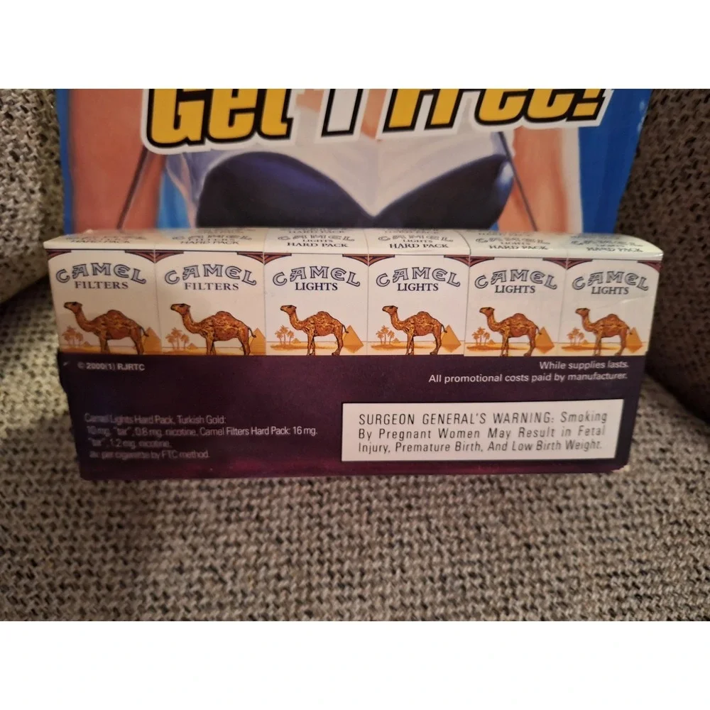 Vintage CAMEL Cigarettes Carton Store Display Advertising Standee 15.5